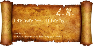 Lénárt Milán névjegykártya